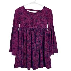 Pink rock dress size 10 flare sleeves purple